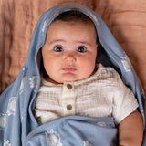 Organic Jersey Knit Wrap - Sun on Water