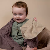 Facewasher set -Sea Green & Soft Brown Ochre