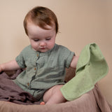 Facewasher set -Sea Green & Soft Brown Ochre