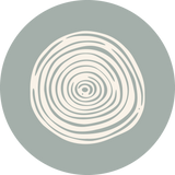Aboriginal, blue grey design for circle icon that represents motherhood.