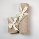 Facewasher set -Sea Green & Soft Brown Ochre